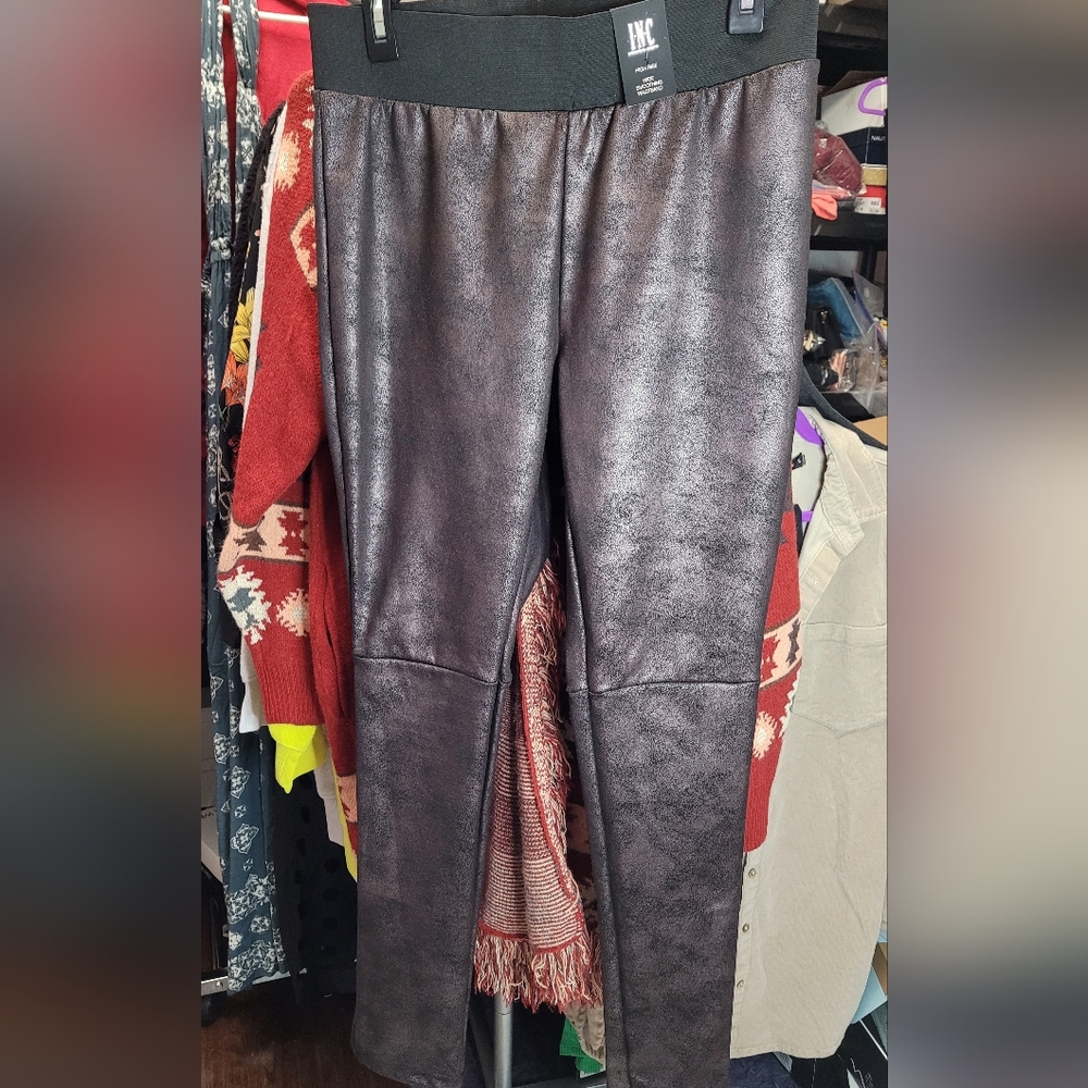 LARGE 3PRS Legging bundle INC Silver Metallic INC Faux suede INC Jersey knit - Picture 13 of 13